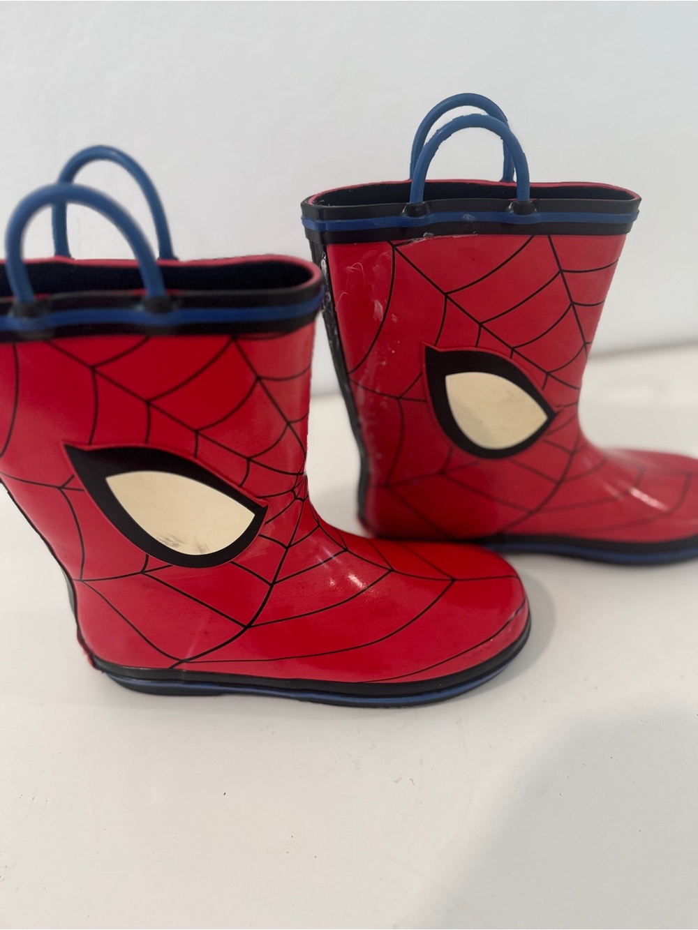 Marvel Kids Red Spider-Man Rain Boots with Blue Trim